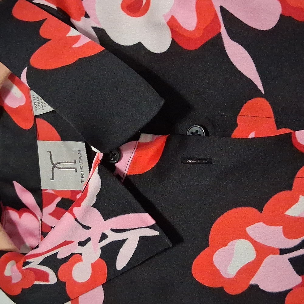 Tristan Black Floral Button Down Shirt - Picture 4 of 4